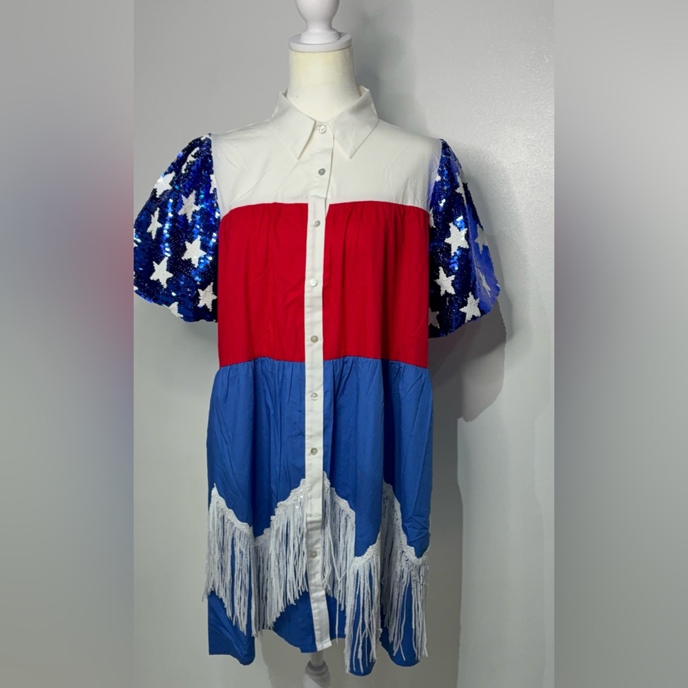 NWOT 4TH OF JULY SEQUIN DRESS - Picture 4 of 4
